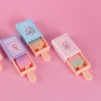 Ellen Brook 1 PCS การ์ตูนน่ารัก Kawaii Magic Ice Cream ยางลบยางสําหรับเด็กความแปลกใหม่เครื่องเขียนอุปกรณ์สํานักงานโรงเรียน