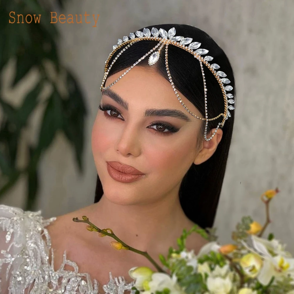 

DZ051 Luxury Rhinestone Hair Comb Bride Headdress for Hair Accessories Handmade Headband Bridal Headwear Wedding Head Hoop