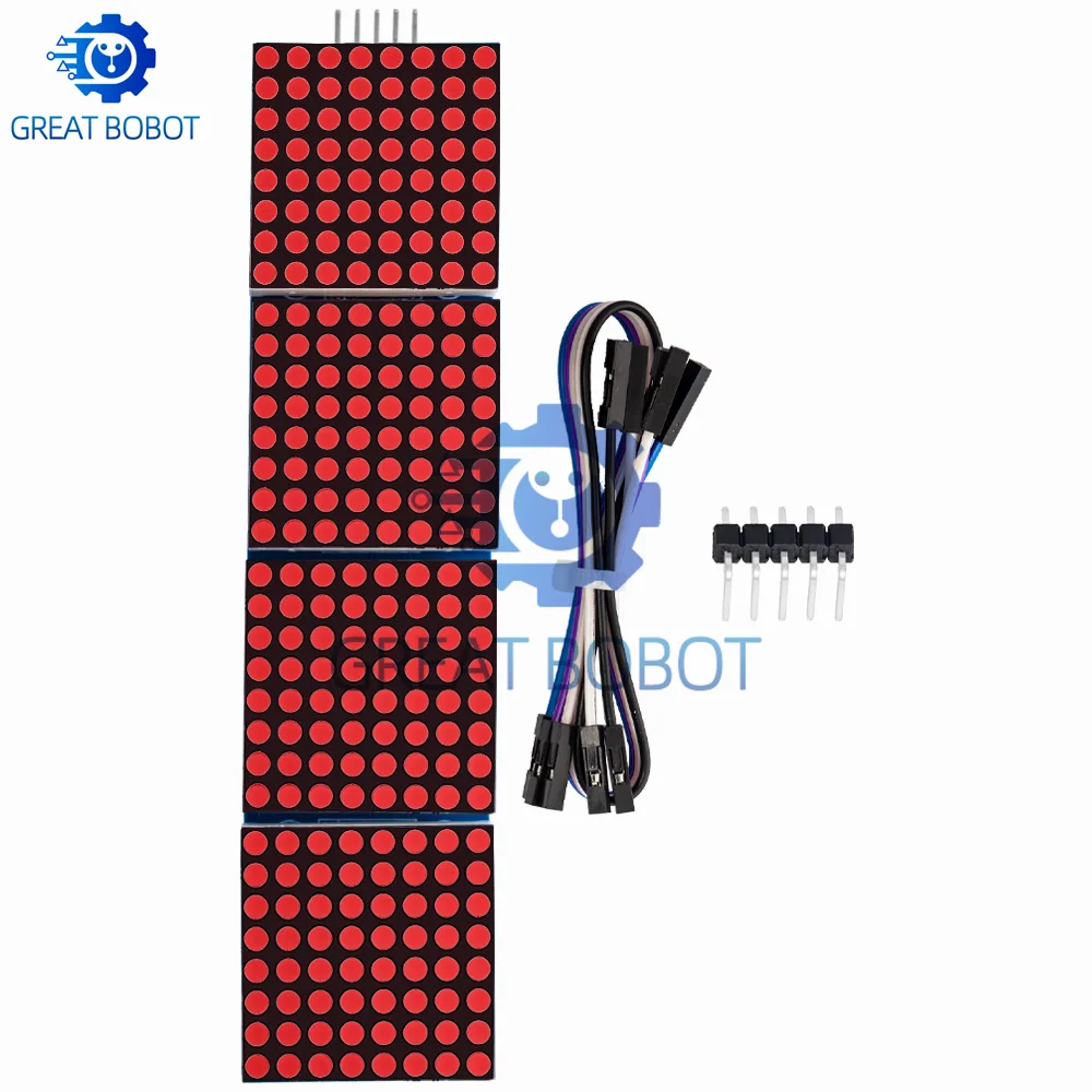وحدة المصفوفة النقطية MAX7219: شاشة 4 في 1 لوحدة التحكم الدقيقة Arduino، تأتي مع خط 5P #5