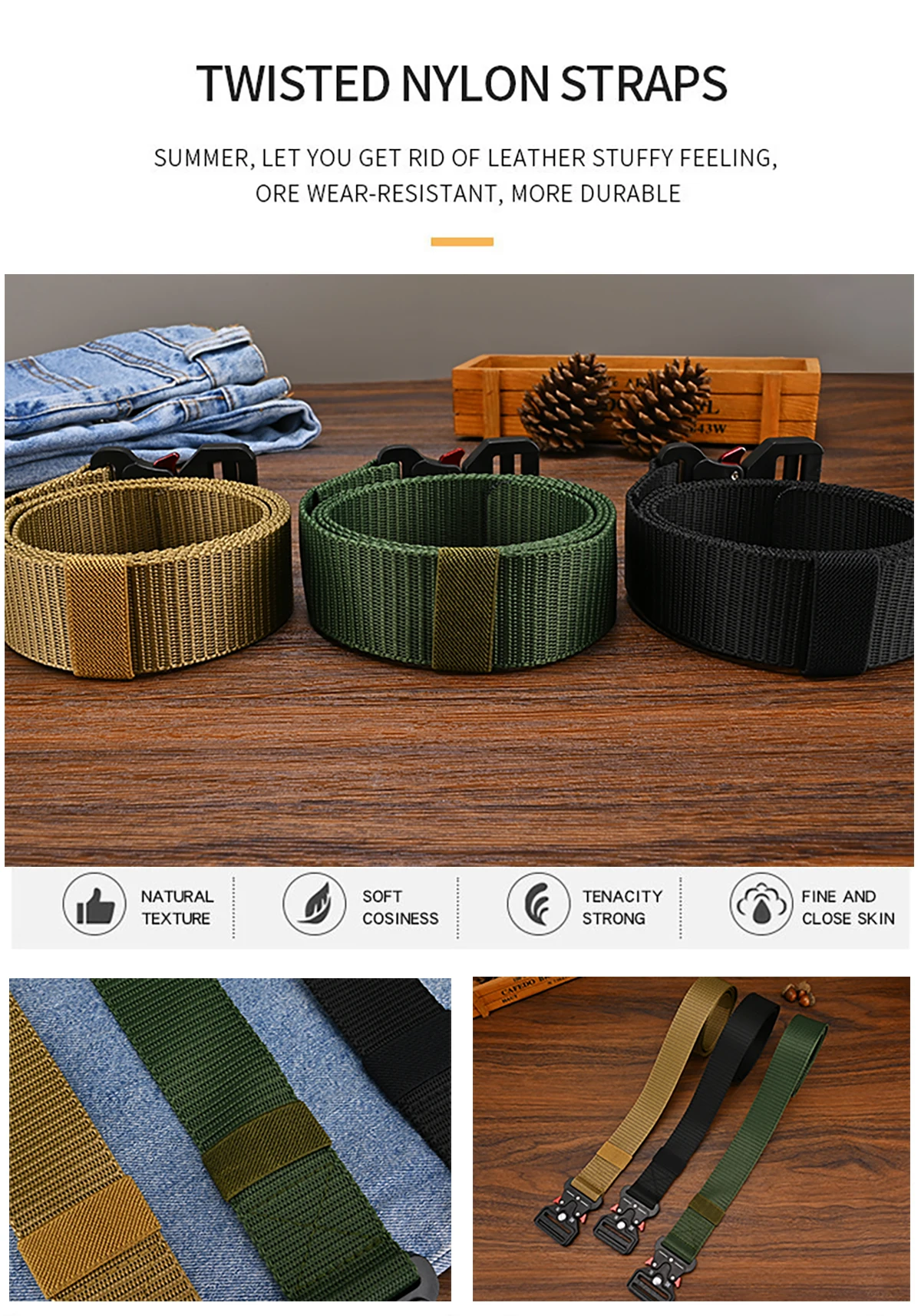1Pc/2Pcs Versatile Men's Tactical Belts-Durable, Adjustable Design-For Outdoor Sports Enthusiasts,Pair with Jeans,For Men Women