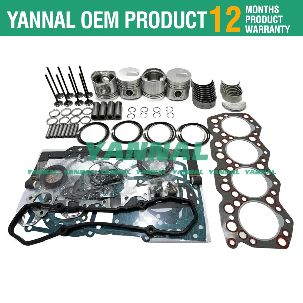 S4E Overhaul Rebuild Kit (No cylinder liner) For Mitsubishi S4E S4E2 Engine FD20 FD23 FD25 94mm 34417-04100 34417-04101