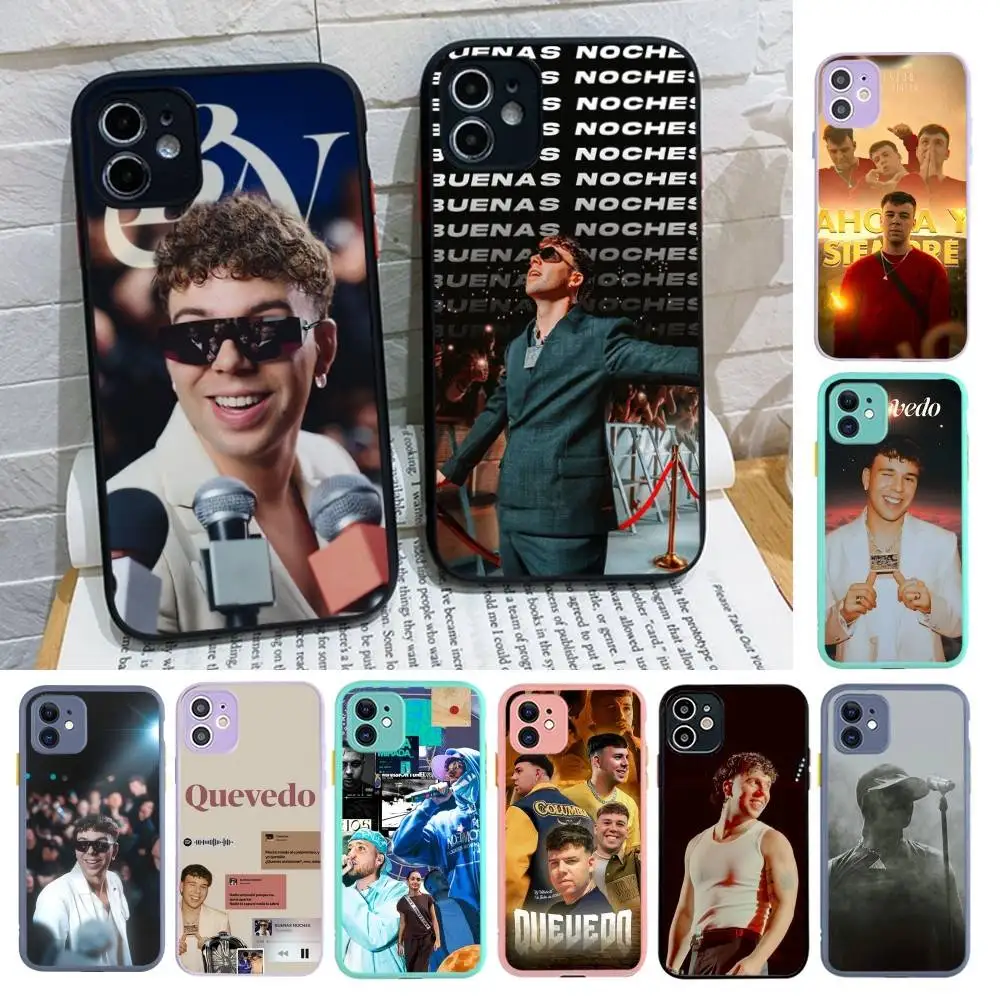 Funda de silicona Popular Reggaeton Singer q-quevedo para IPhone 16 15 14 13 12 11 Pro Max Plus X XS MAX cubierta mate a prueba de golpes