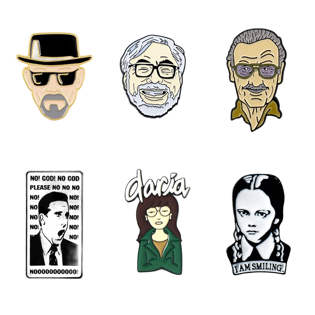 Broszka emaliowana z postaciami filmowymi Heisenberg Daria Cartoon Klapa Plecak Odznaka Cosplay Biżuteria Akcesoria Męska Damska Broszka Prezent