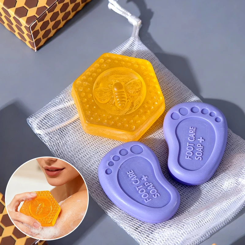 1 مجموعة فيتامين E العسل الصابون زيت طبيعي الصابون الزيوت السيطرة والصابون اليدوية اليابانية تنظيف القدم الصابون الوجه أداة العناية بالقدم