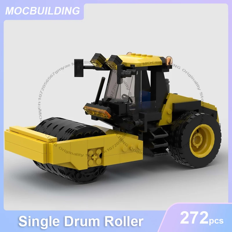 

Single Drum Roller Mini Scale Model MOC Building Blocks DIY Assemble Bricks City Construction Collection Xmas Toys Gifts 272PCS