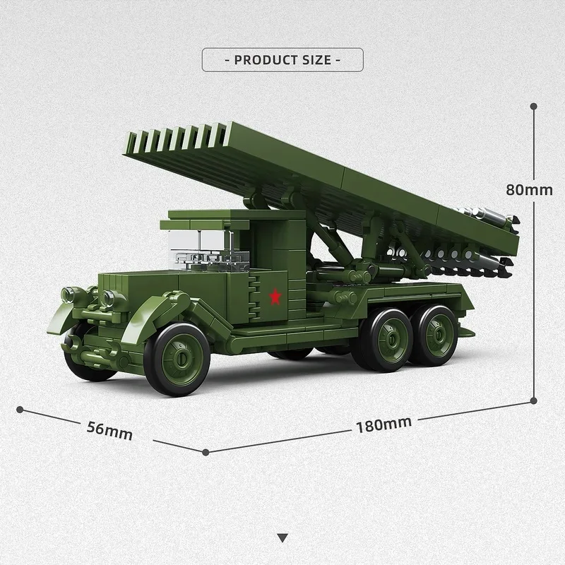 Soviet BM-13 Katyusha Rocket Launcher Building Blocks DIY Assembly Military Model Educational Bricks Toy Gift for 300008