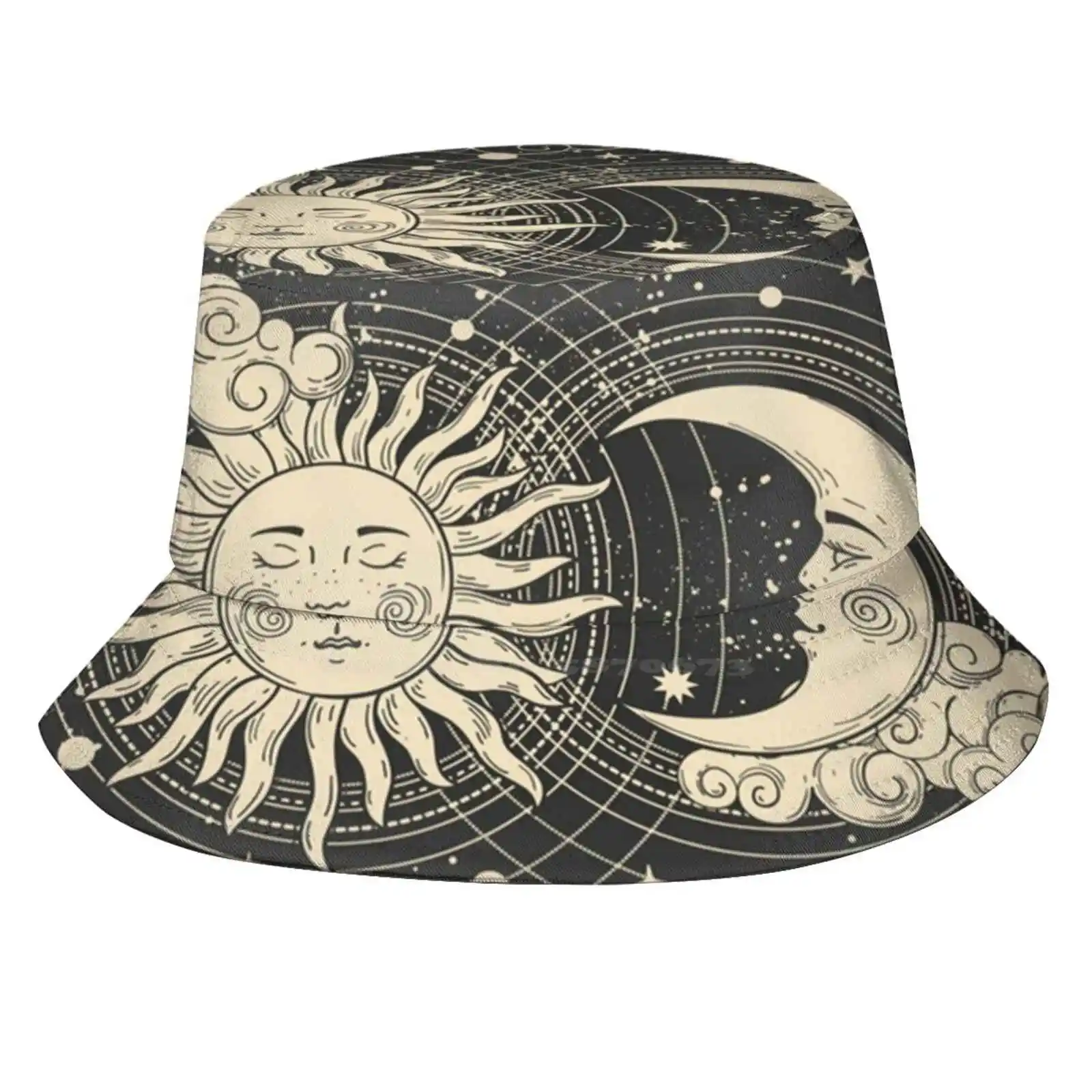 Celestial Alchemy Heavenly Sun Cap Fisherman Hat Bucket Hats Tumblr Edgy E Girl Soft Girl Kawaii Astrology Zodiac Sign Lunar