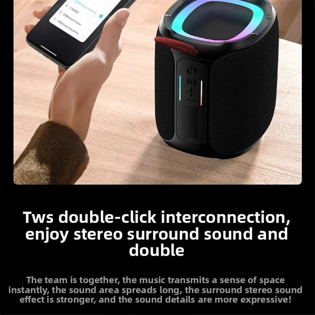

Wireless Bluetooth Speaker Outdoor Waterproof Subwoofer Portable Sound Column Home Theater Sound System Center