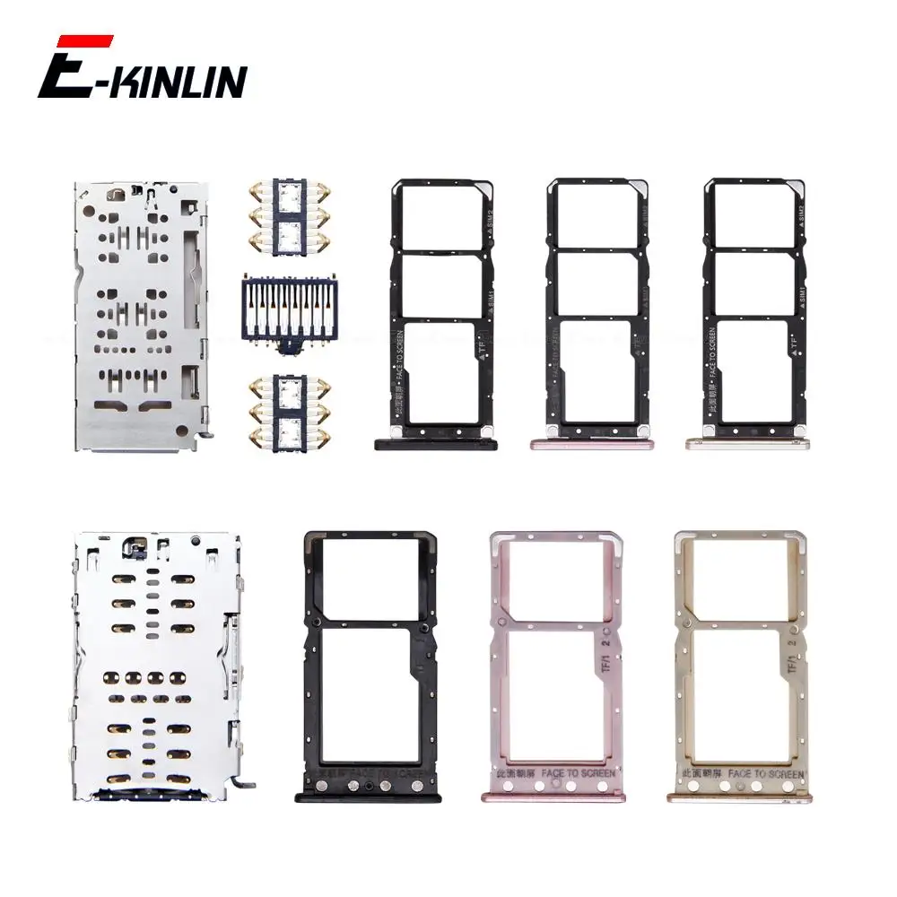 For XiaoMi Redmi S2 7A 6A Sim Card Tray Holder Adapter Micro SD Reader Socket Connector Slot Repair Parts