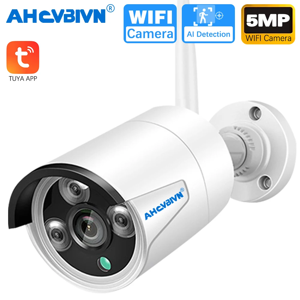 

5MP H.265 IP66 Metal IP66 Waterproof 5.0MP Night Vision With Audio Home Wireless CCTV IP Outdoor Security Camera WiFi TUYA APP