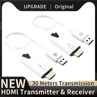 Transmisor y receptor de vídeo inalámbrico de 30m, extensor Compatible con HDMI, Cable adaptador de pantalla, espejo de pantalla para cámara, PC a TV