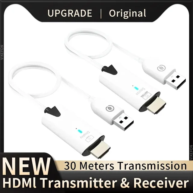 Bezprzewodowy nadajnik i odbiornik wideo 30m HDMI-kompatybilny przedłużacz adapter kabel do wyświetlania ekranu do kamery PC do TV
