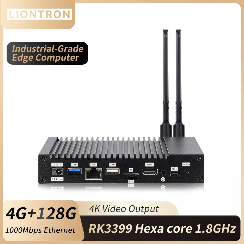 Liontron-mini computador com caixa de liga de alumínio, 4gb, lpddr4, 16gb, emmc, rockchip, rk3399, wi-fi, bt4.0, tipo c, gigabit