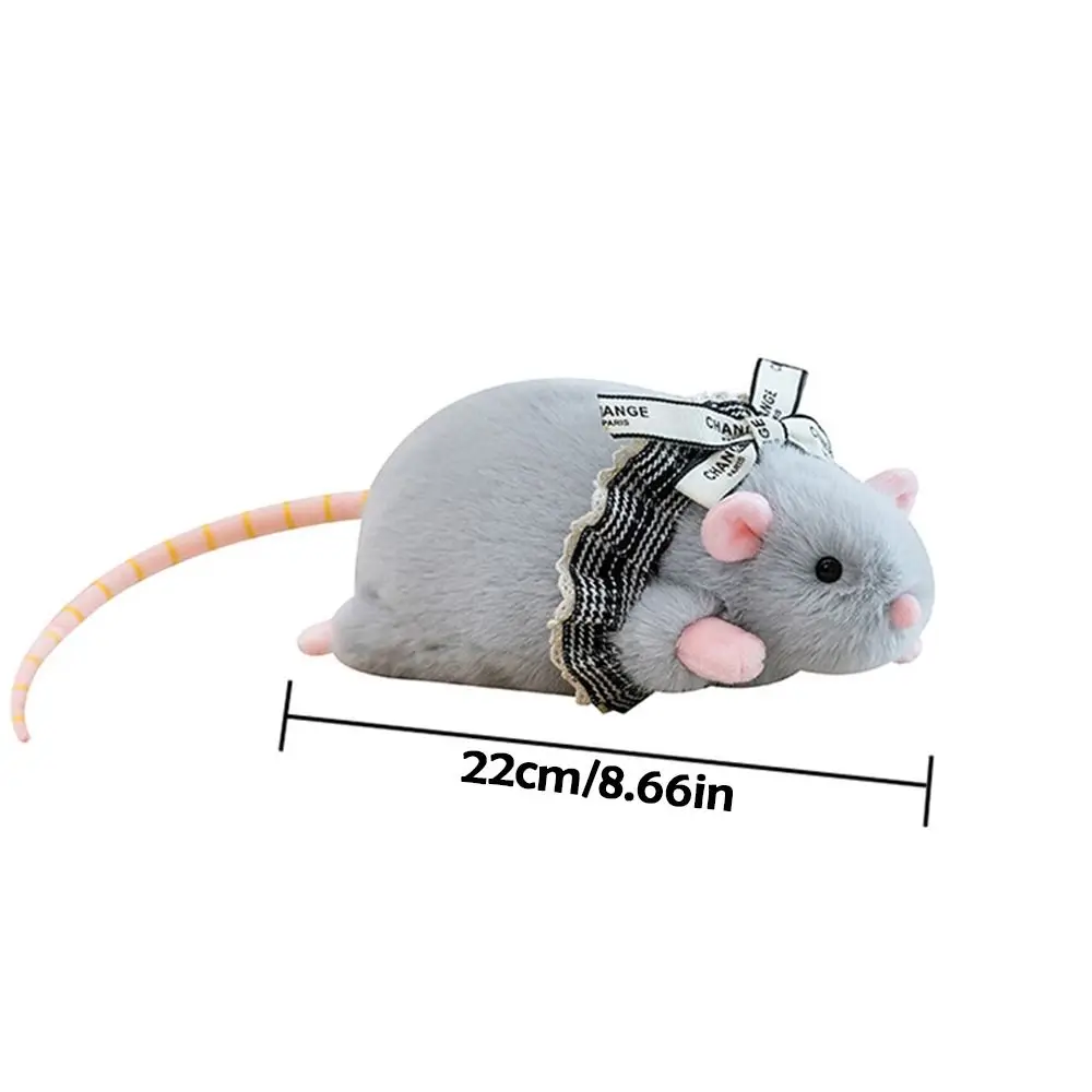 ตุ๊กตาหนูน่ารัก ชุดเดรสลายดอกไม้ การ์ตูนกิ่งดอกไม้ ตุ๊กตาหนูติดโบว์ ของเล่นหนูนุ่ม ของขวัญเด็ก ของขวัญวันเกิด