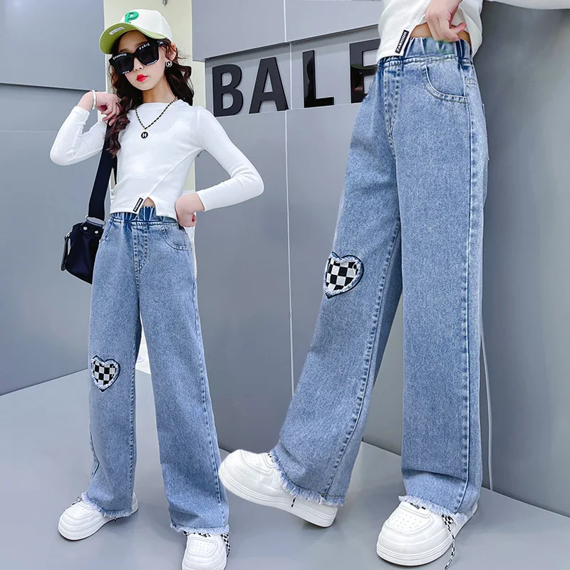 Girls Jeans For Spring Fall Solid Color Kids Jeans Girls Casual Style Jeans For Children Teen Clothes For Girls 5 6 8 10 12Years