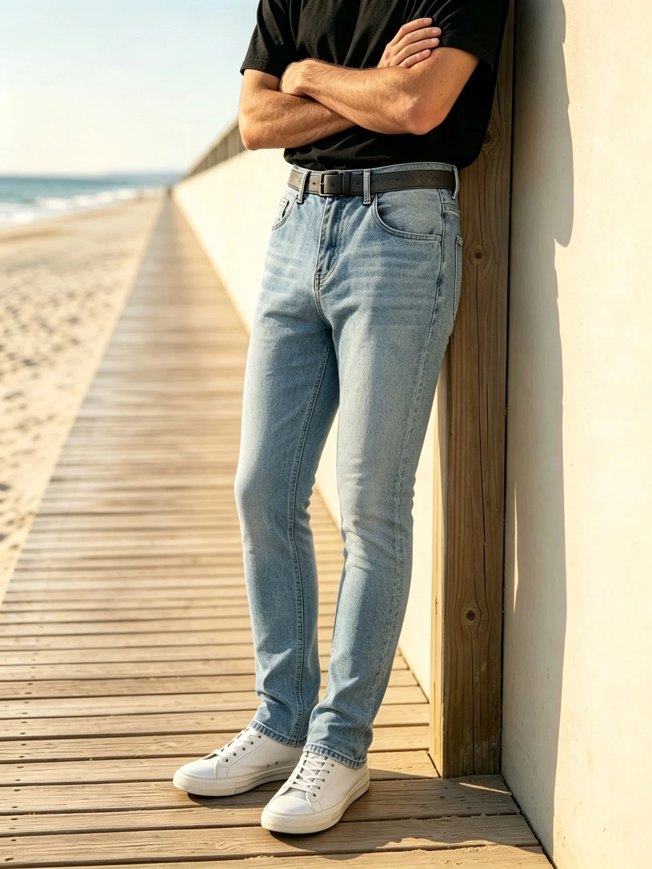 Men's Trendy Y2K Straight Denim Jeans, American Street Vintage Washed Pants, Casual All Match Trousers