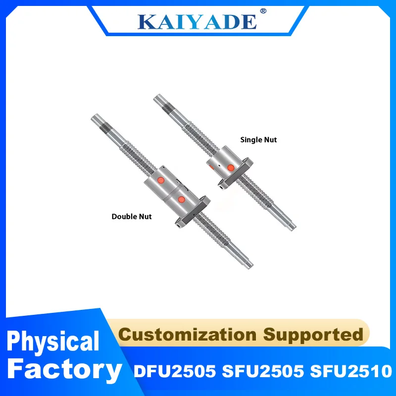 SFU2505 2510 DFU2505 CNC Ball Screw with Flange Single Double Nut 200mm-2500mm C7 25mm BK BF20 End Machined Linear Motion Part