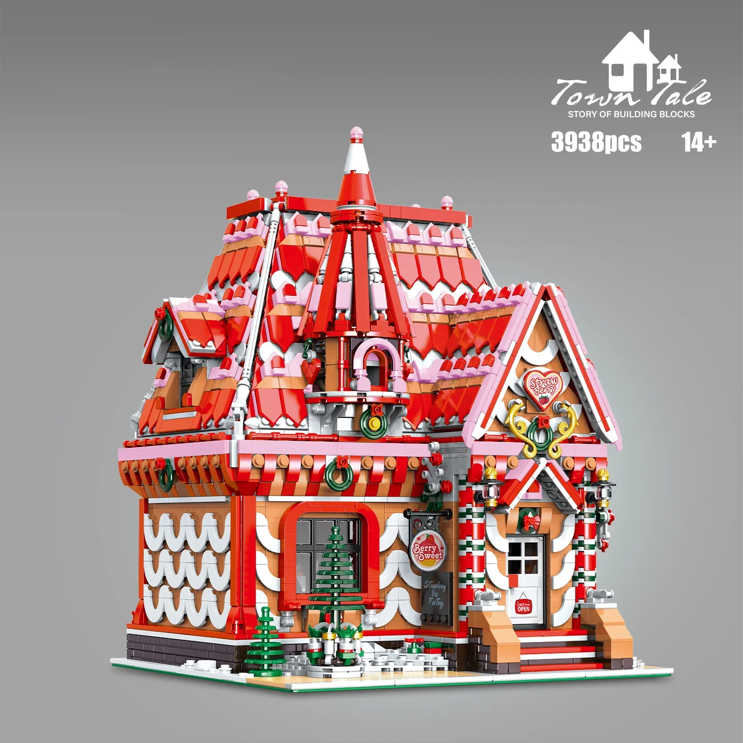 3938PCS Strawberry House Building Blocks City Street View Officina Modello di costruzione Mattoni Giocattoli educativi fai da te per i regali dei bambini
