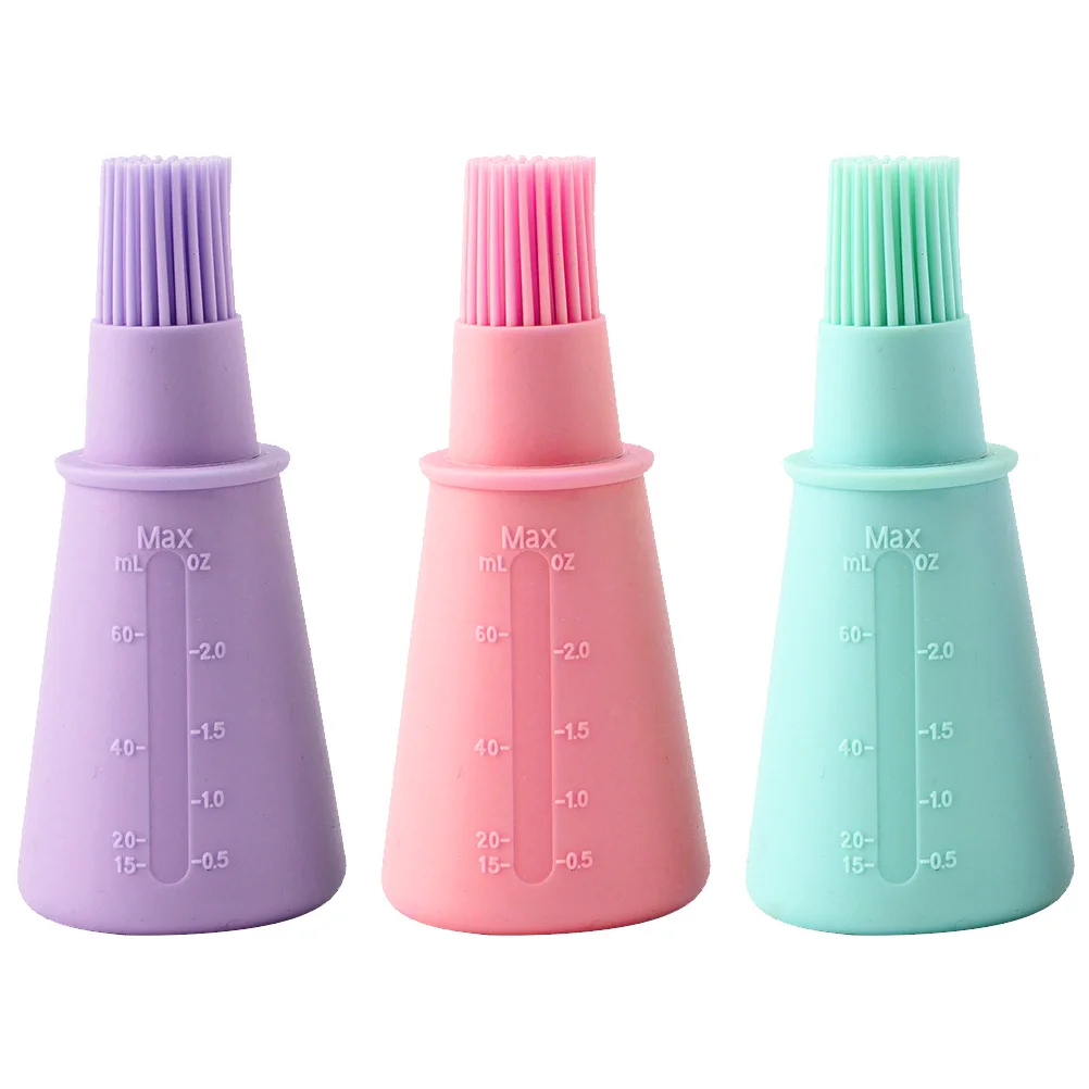 

3Pcs Bbq Oil Bottle Brush Food Grade Silicone Non Stick Dust Proof for Even Oil Application Kitchen Supplies Baking Tools
