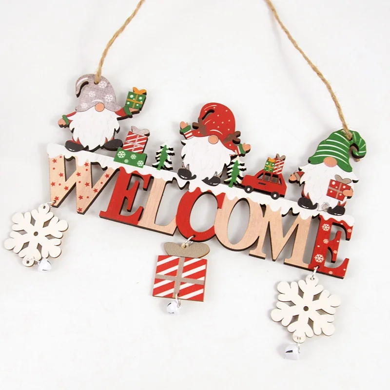 

Wooden Christmas Hanging Pendants Gnome Santa Claus For Xmas Tree Supplies New Year Gifts Merry Christmas Home Decorations