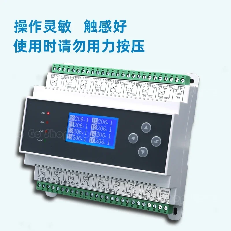 6212 Multi-Channel Isolated K-Type Thermocouple Resistance 8/32 Pt100/1000 Temperature Collector RS485