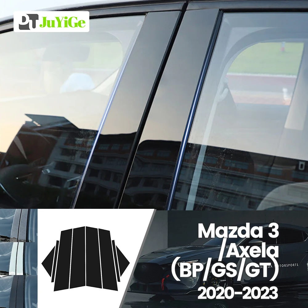 

For Mazda 3 Axela BP GS GT 2020-2023 2021 2022 Bright Black Carbon Fibre Window Door B C Sticker