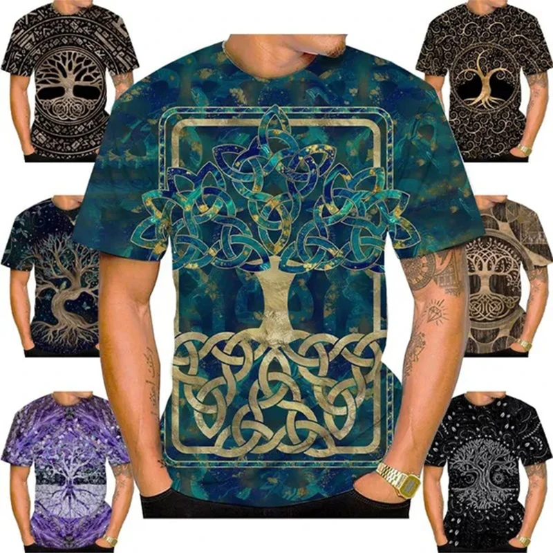 

2024 Hot Sale T Shirt For Men The Tree of Life 3d Print Men's Short-sleeved T-shirts Ropa Hombre Oversized Loose O Neck Clothing