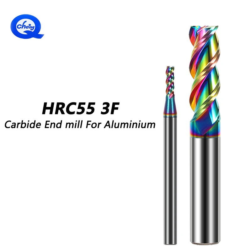 

3 Flutes Aluminum Cutter Carbide Milling Cutter Tungsten End Mill DLC Coating Teeth Aluminum Milling Tool Key Seater Router Bit