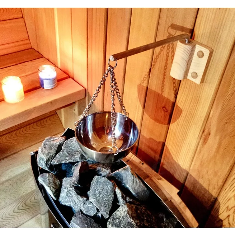Gold 12CM stainless steel aromatherapy bowl, sauna room essential oil bowl, dry steam room essential oil bowl