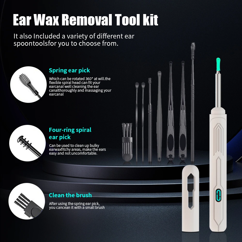 Wireless Visual Ear Cleaner with Camera 1080P Ear Stick Otoscope Ear Wax Removal Tool Earpick Camera Ear Endoscope Ear Clean Kit