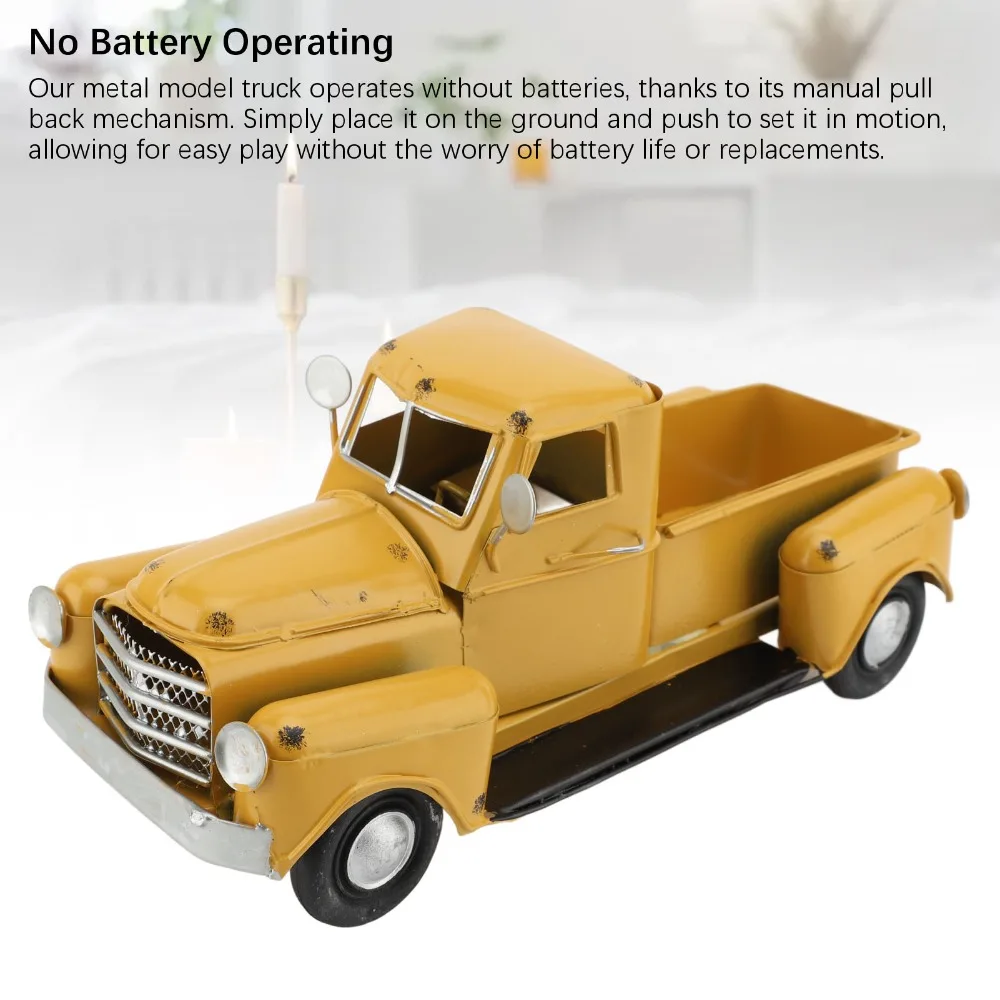 Collectible Vehicles Iron Pickup Truck Model Vintage Tabletop Pickup Truck Collectible Truck Gift Farmhouse Shelf Decor