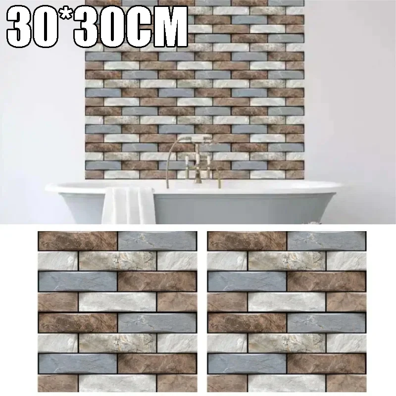 

30x30 см 3D наклейка на стену из искусственного кирпича, съемные каменные обои для украшения домашнего офиса, легко чистится и обслуживается