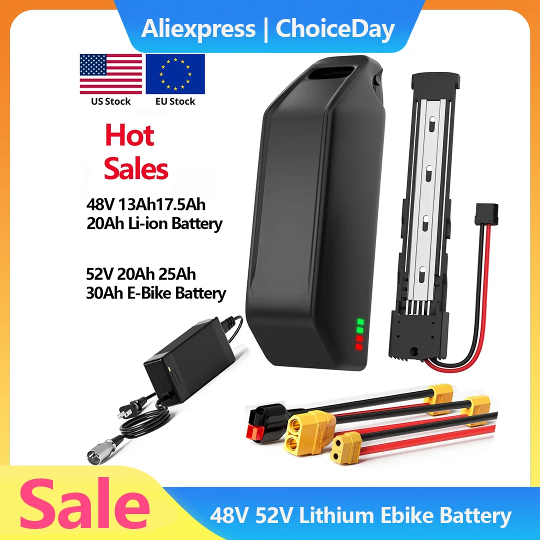 

48V 52V 30Ah 25Ah 20Ah 17.5Ah 13Ah Lithium Battery for E-Bbike Bicycle Battery 100-3500W Motor with charger