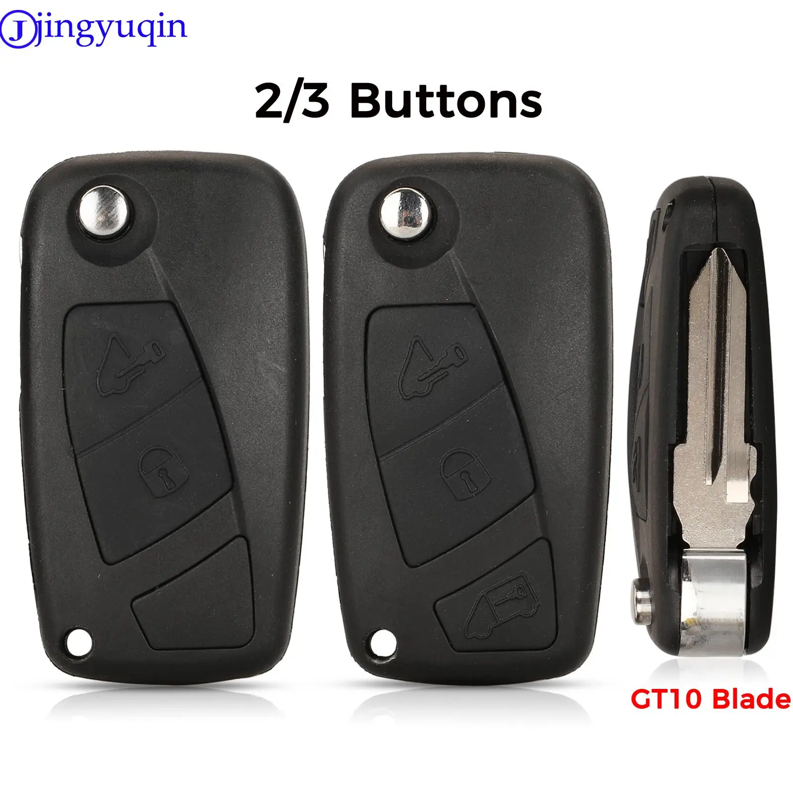 jingyuqin Remote Folding Car Cover Key Shell Case For Fiat Iveco Daily (2006 - 2011) GT10 Blade Keyless Fob 2/3Buttons