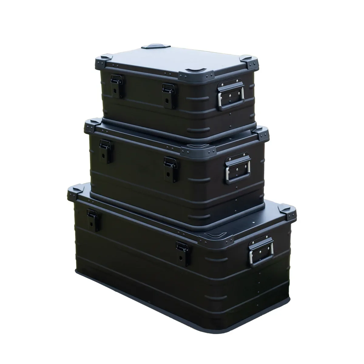 30L 50L 80L Black Camping Aluminum Alloy Storage Box Aluminum Alloy Storage Box for Camping Household Car Trunk Outdoor