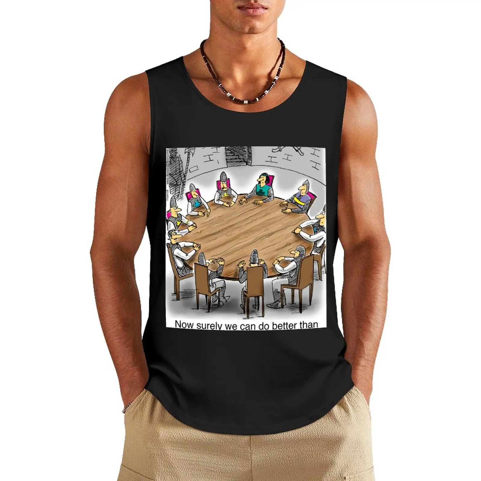 King Arthur and the Knights of the Round Table Tank Top sleeveless t-shirts for men Men gym sportswear