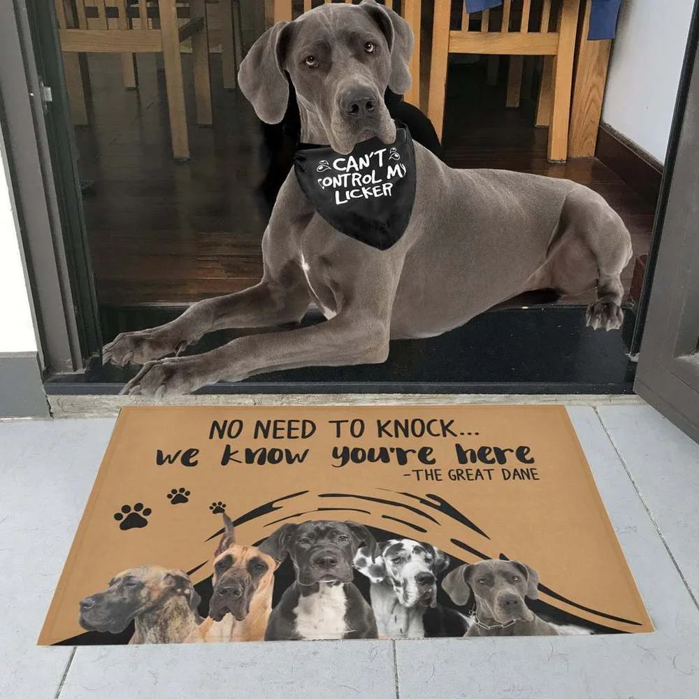 CLOOCL No Need To Knock Great Dane Doormat 3D Printed My Dog Doormat Non Slip Door Floor Mat Decor Porch Doormat Drop Shipping