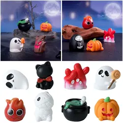Multicolor Halloween Miniature Figurine Skeleton Cat Zombie Halloween Cartoon Pumpkin Ghost Statue Party Ornaments