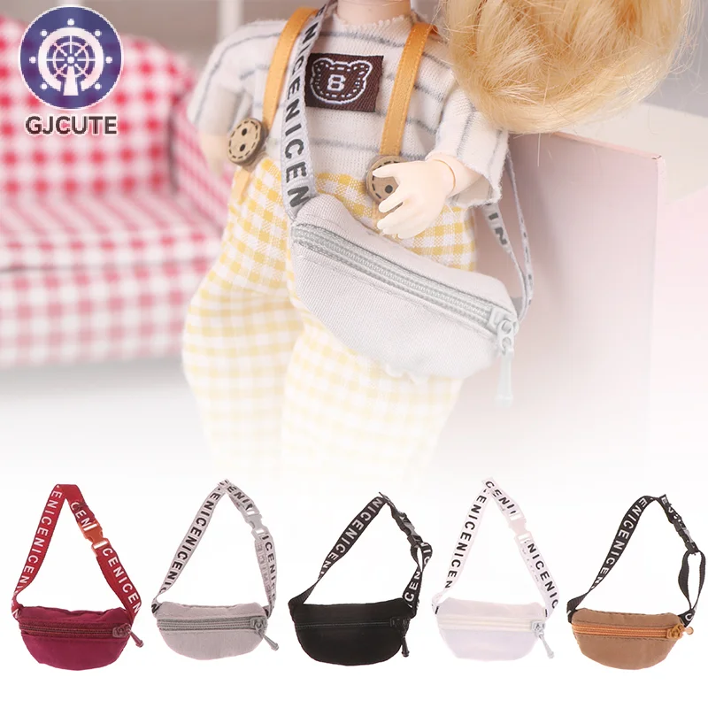 1/8 1/12 Dollhouse Miniature Cross-body Cloth Waist Bag Mini Doll Chest Bags Shoulder Bag Handbag Purse Model Decor Toys