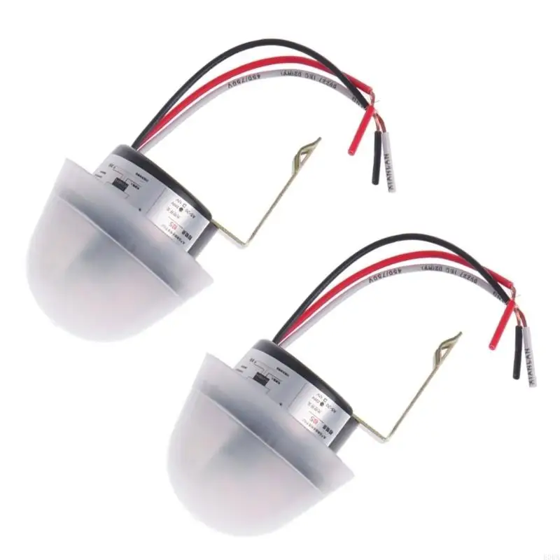 2Pcs 220V 10A Photocell Street Light Lamp Switches Photo Control Switches Sensors Switches for Patios Stair Light 