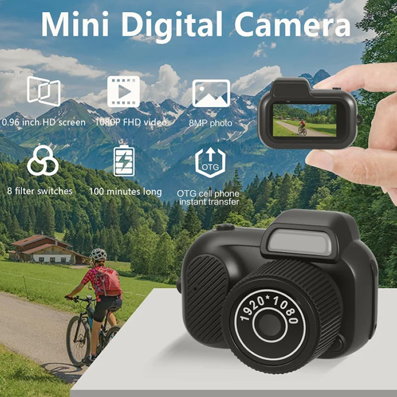 

Детская камера 1080P, спортивный портативный винтажный видеорегистратор с поддержкой TF-карты Y3000 с экраном 0,96 дюйма, CMOS, для дома и улицы