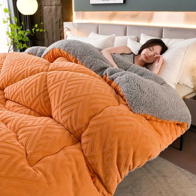 Winter Bedding Thick Quilt Blanket Thickened Warm Flannel Fleece Comforter for Cold Nights Set Bed Duvets Quilts the Blankets