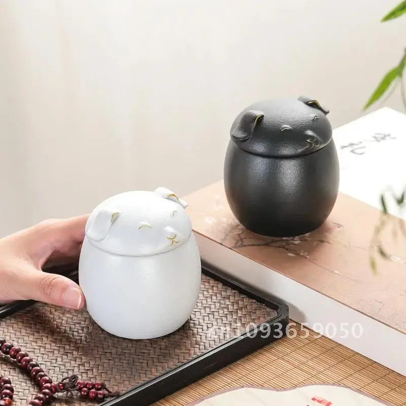 

Urn for Pet Ashes, Cat Shape Memorial Jar Urns, for Urns Sealed Cremation Handcrafted Ceramic Decorative Black, Dog, Funeral
