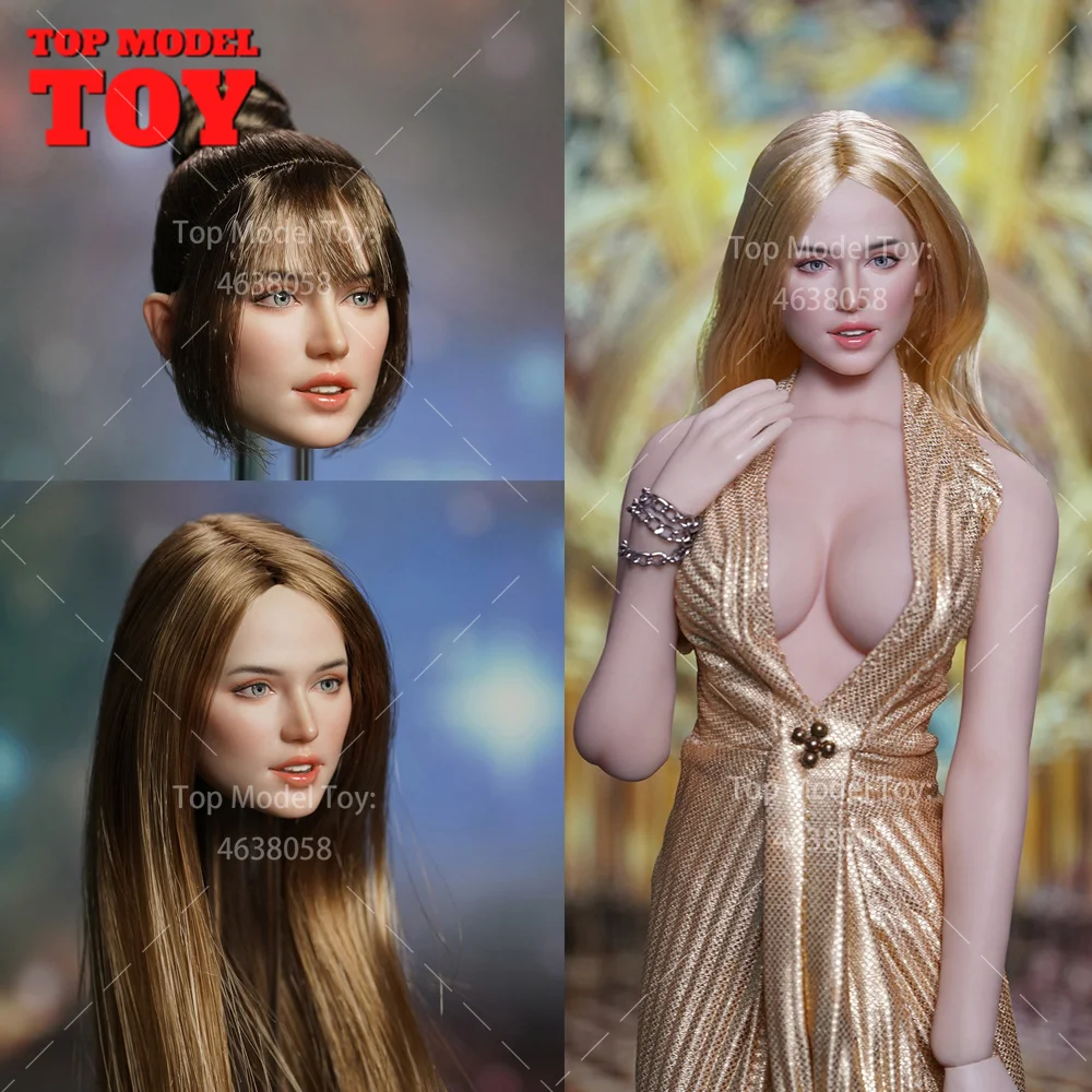 

SUPER DUCK 1/6 SDH048 Ana de Armas Girl Head Sculpt Carving Model Fit 12'' Female TBLeague Suntan Action Figure Body Doll