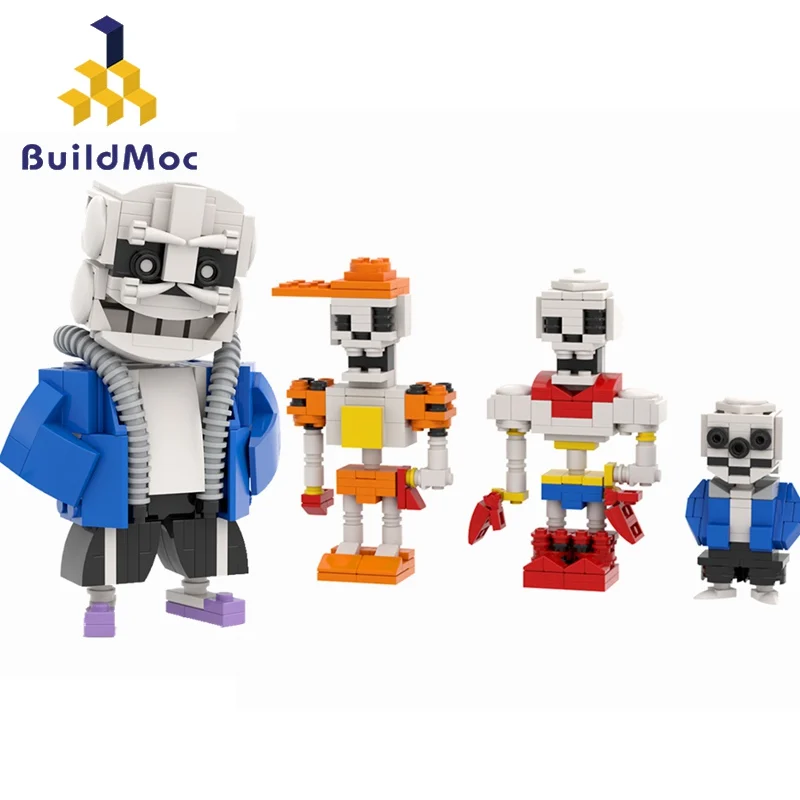

Buildmoc игра Sansedd Папирус Скелет Братья Фигурки MOC Набор строительных блоков наборы игрушки для детей подарки игрушки Кирпичи