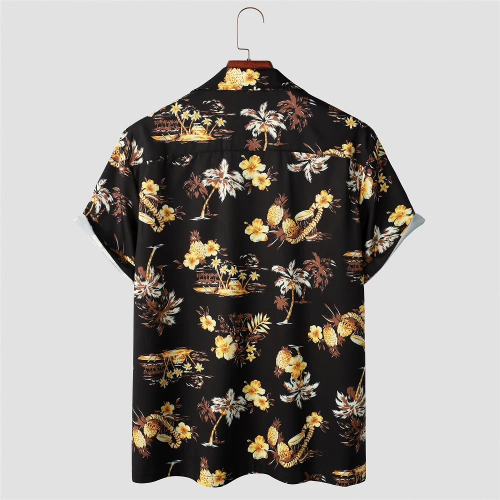 Hawaiian Shirt for Men Print 3D Printed Beach Shirt Short Sleeve Button Casual Men's Summer Tops Vacation Shirts Oversized Tees
