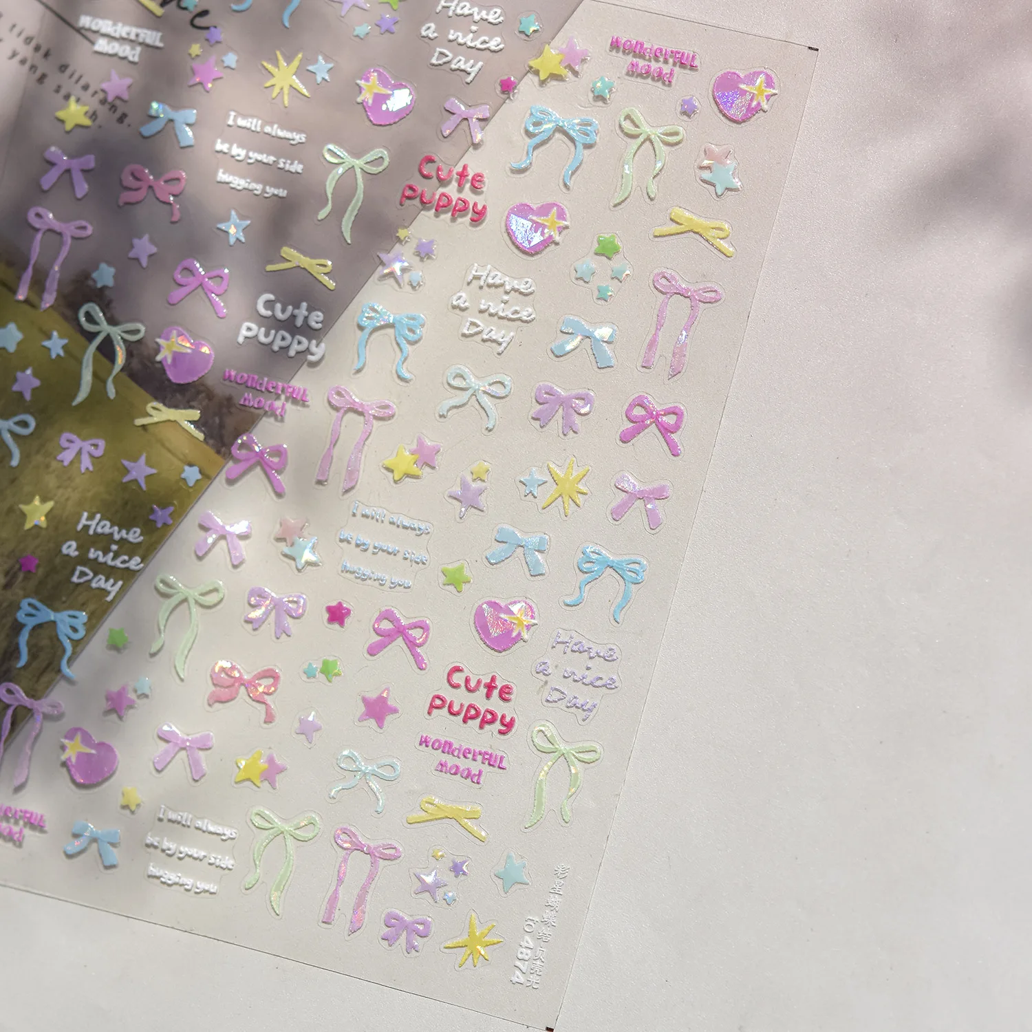 5D Jelly Cartoon Fox Ginkgo Leaf Flower Leaves Star Moon Lovely Gold Stamped Self Adhesive Nail Art Sticker Cute Manicure Decal