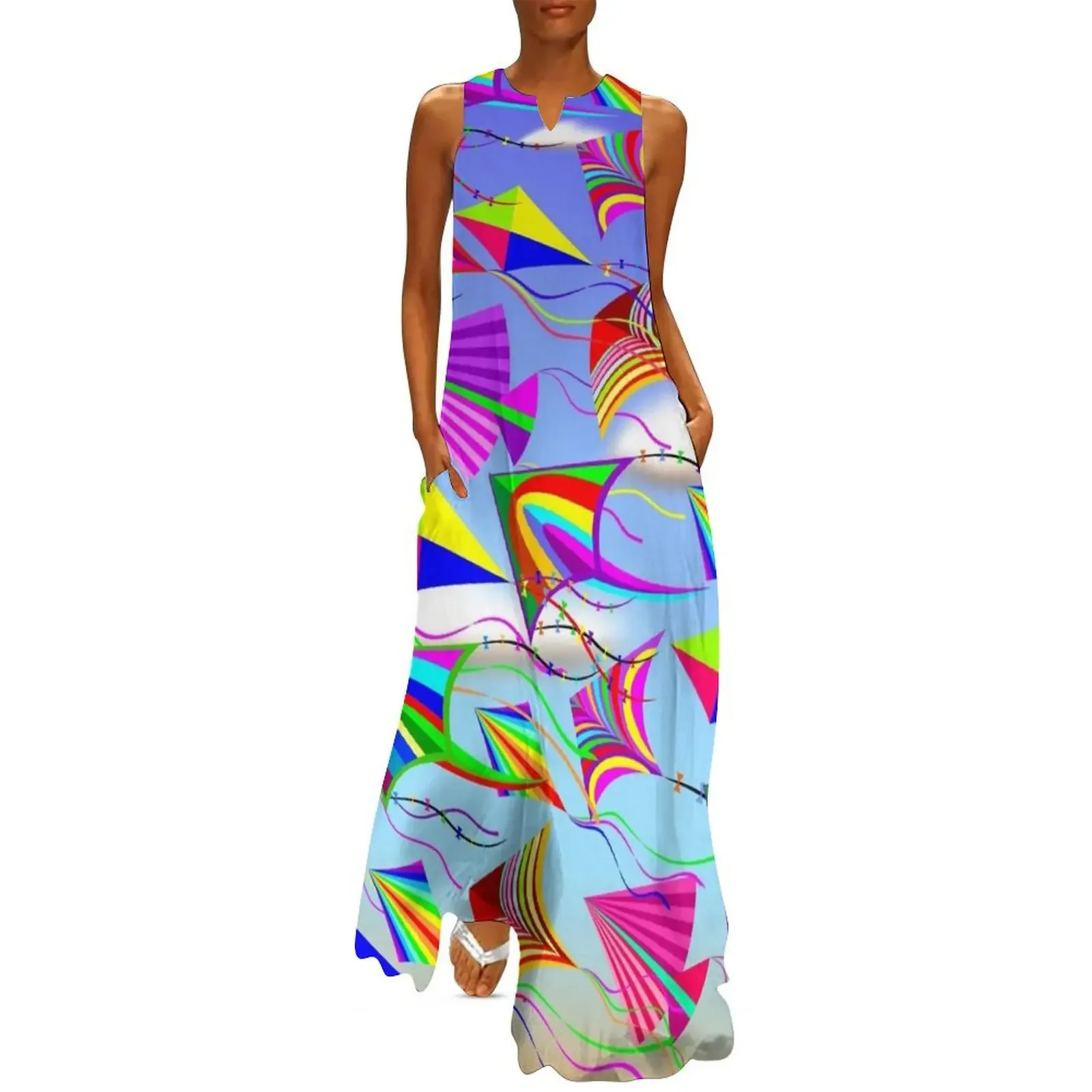 

Kites Rainbow Colors in the Wind Long Dress elegant dresses plus sizes dress summer 2025 women Aesthetic clothing Dress