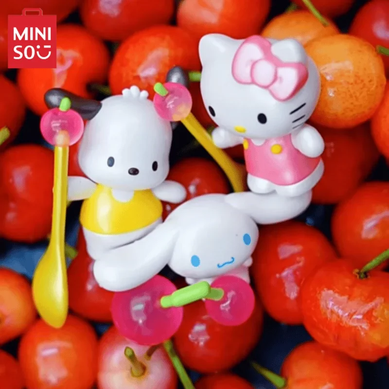 

MINISO глухая коробка Sanrio семья вишня фрукты подвесная серия милые бобы кавайная модель Kuromi детские игрушки подарок на день рождения