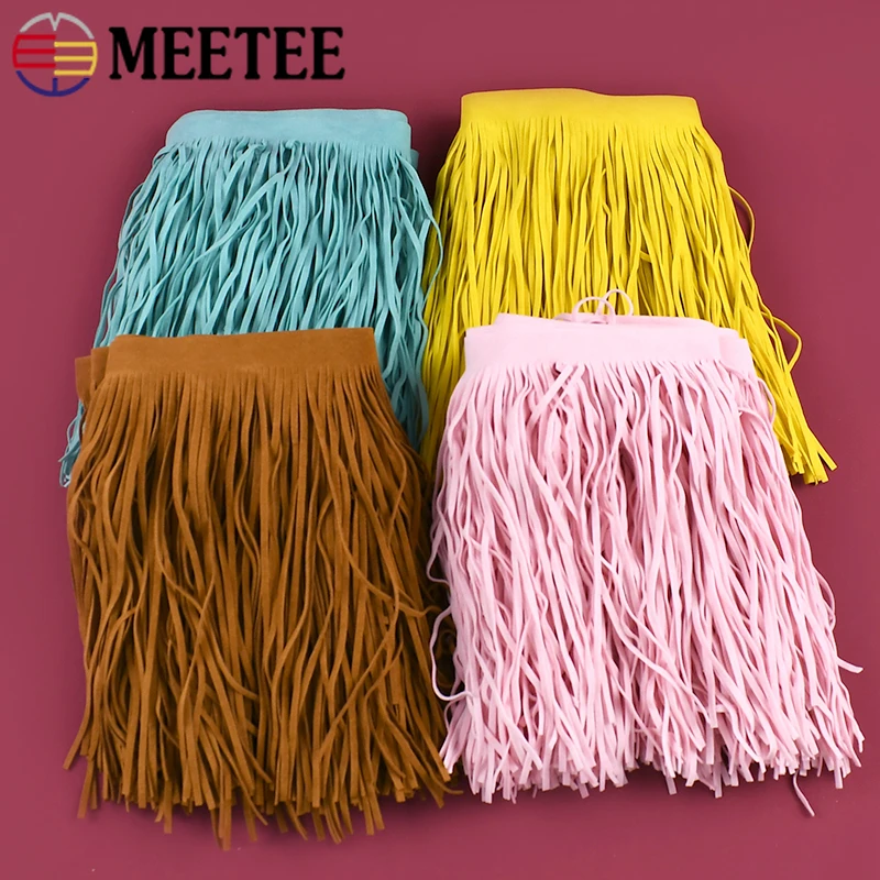 

Meetee 10-30cm Suede Leather Fringe Tassels Lace Trim for Curtains Dresses Decor Trimmings Clothes Tassel DIY Sewing Accessories